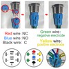 Fyimxsc 3 Pack 19mm Two Colors Self-Locking Metal Push Button