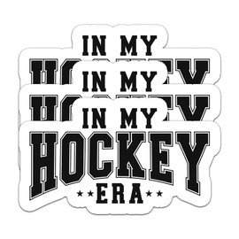HYKADEUS (3Pcs) in My Hockey Era Black Sticker Hockey Lover Decals for Books Laptops Phones Tumblers Water Bottles Waterproof Vinyl Decal, Gifts for Boy Girl Men Women Dad Mom, Size 3 x 1.8 Inch