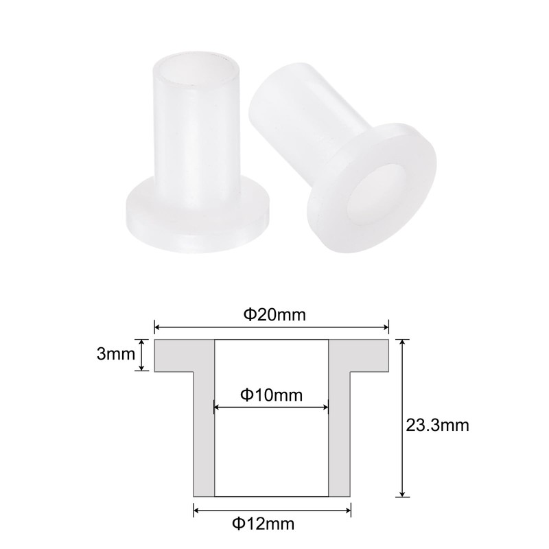 QUARKZMAN Pack of 4 Flanged Plain Bearings Plastic Bushings 10mm