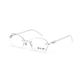 LUFF Rimless Reading Glasses for Women Blue Light Blocking Lightweight Metal Classic Computer Readers Anti Eyestrain
