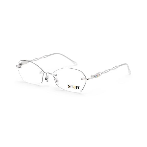 LUFF Rimless Reading Glasses for Women Blue Light Blocking Lightweight