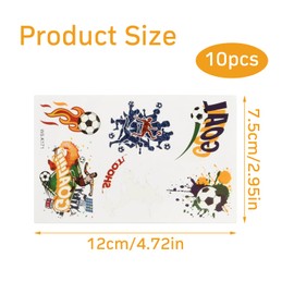 Volumoon Temporary Tattoo Stickers, 10 Sheets Glow in the Dark Football Tattoo Stickers, Waterproof, Skin-Friendly, Luminous Football Temporary Tattoos, for Football Parties, etc.