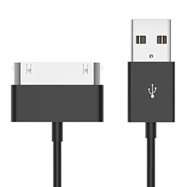 1 cable USB negro de 30 pines de carga y sincronización – 3.3 pies – Compatible con iPhone 4/4S, iPhone 3G/3GS, iPad 1/2/3, iPod Classic, Nano, Touch – Conector duradero Apple Legacy