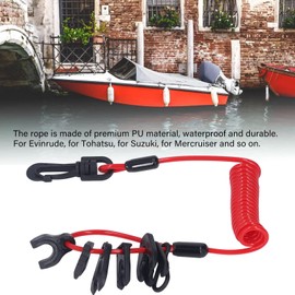 Boot Motor Kill Stop Switch, Outboard Kill Switch, Emergency Stop Switch for Boat Engines, Engine Stop Switch, Lanyard for Boat Motor Switch, Safety Leash, Emergency Stop Spring Wire, PU Replacement