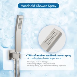 Cinwiny Shower System with Tub Spout Wall Mount Tub Shower Faucet Set Complete with Handheld Spray 3 Function Rough-In Valve Included,8 Inch Rainfall Shower Head,Brushed Nickel