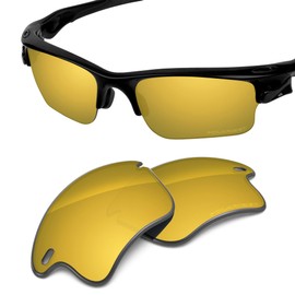Tintart Performance Lenses Compatible with Oakley Fast Jacket XL OO9156 | Fast Jacket XL Asain Fit(AF) OO9163 Polycarbonate Polarized Etched-Golden Yellow