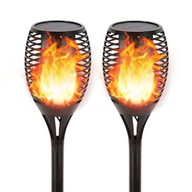 Solar Tiki Torch 43" (Super Large Size) with Flickering Flame, 99 LED Outdoor Waterproof Solar Powered Lights for Holiday Decorations Outside Garden Yard Pathway Decor