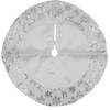 20-inch Miniature Satin Tree Skirt with Sequined Snowflake Border (Silver)