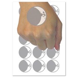 Waxing Crescent Moon Phase Temporary Tattoo Water Resistant Fake Body Art Set Collection - 15 2" Tattoos (1 Sheet)
