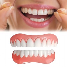 Dentures for men and women, dentures for men and women, make your own temporary repair dentures, complete set of upper and lower denture improvement smiles (gingival material and dentures), for men