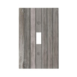 CZRPKEN Decorative Light Switch Cover Plate Rustic Old Wood Grain Plank Vintage Grey Wooden 1 Gang Wall Plate Oversized Single Toggle Wall Cover Plate Jumbo Electrical Switchplate Face Plate
