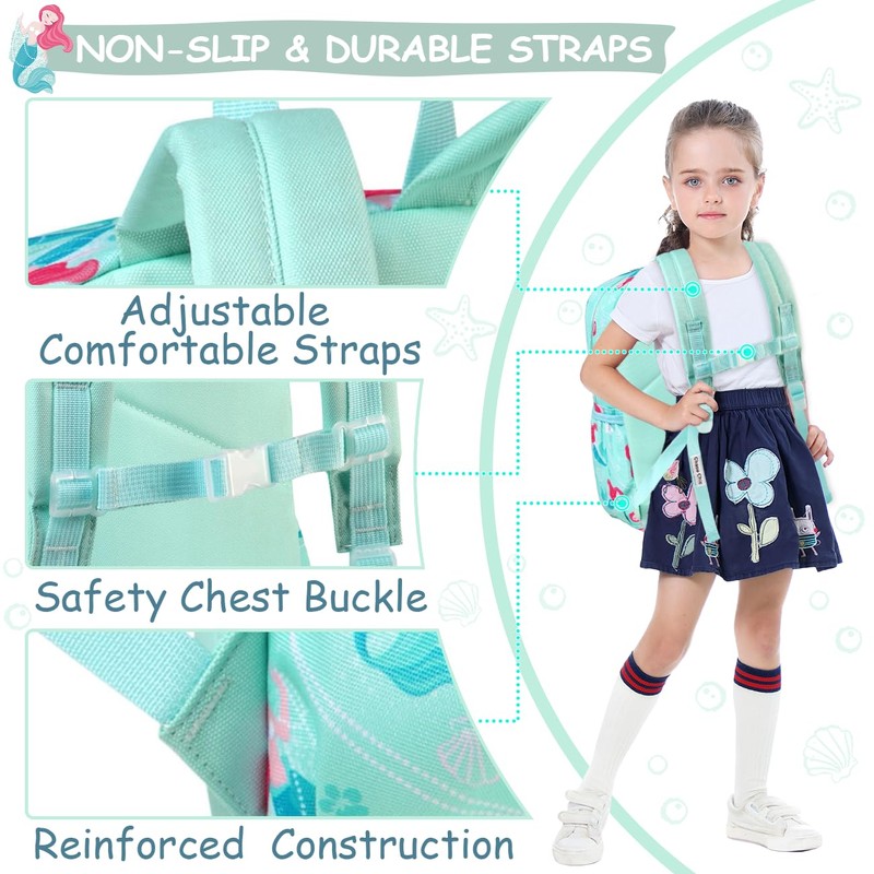 Kids Backpack,ChaseChic Lightweight Preschool Backpacks with Chest Strap (Mermaid)
