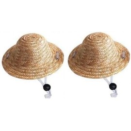1Pc Light Brown Novelty Summer Adjustable Pet Dog Outdoor Straw Hat Puppy Small Kitty Cat Sunhats Dog Hat Accessories, Be used for Apparel and Accessories