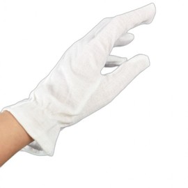 Ceremonial Cotton Gloves, Thin Wedding Event Inner Gloves White Standard 20ea