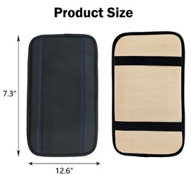 QKWL Armrest Box Pad, Arm Rest Cover for Car, Middle Console Cover, Center Console Cover, Soft and Durable,Suitable for Most Cars, Trucks, SUVs (Black and Blue)