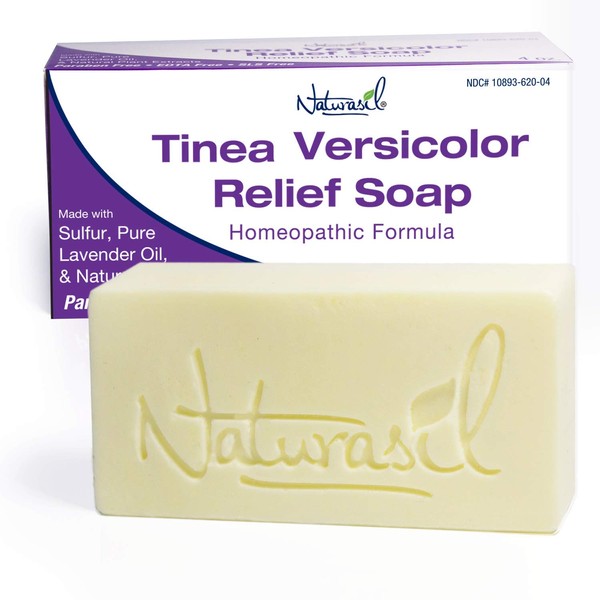 Naturasil Natural Tinea Versicolor Relief 10% Anti-Itch Sulfur Soaps | Best for Tinea, Ringworm, Jock Itch & Irritation | Safe for Kids & Adults | Fast & Effective for All Skin Types | 4 oz Bar