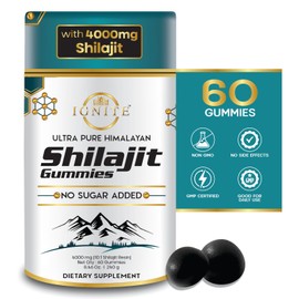 MBDH Wellness Pure Himalayan Shilajit Gummies 4000mg, Sugar-Free with KSM-66 Ashwagandha, Gokshura & 75% Fulvic Acid - 60 Gummies