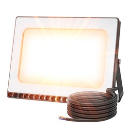 Viugreum 100W LED Flood Light Outdoor, 3000K Warm White 8000LM Super Bright Outdoor Security Light, IP67 Waterproof for Garage, Warehouse, Garden & Yard
