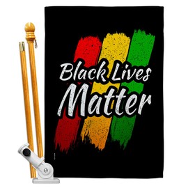 Black Lives Matter Black Lives Awareness Set Support Cause BLM Anti Racism Revolution Movement Equality Social Decoration Banner Small Garden Yard Gift Double-Sided, House Flag 28" x 40", Thick Fabric