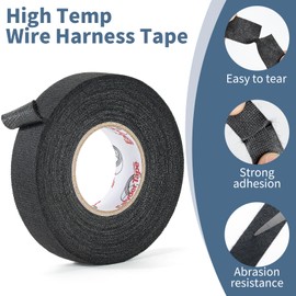 Ealyder Tape 2 Rolls Wire Harness Tape 3/4 Inch x 56 FT, High Temp Wiring Loom Harness Electrical Tape, Self-Adhesive Felt Cloth Wrap for Automotive Engines, Cable Protection and Noise Dampening