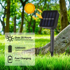SFNDOU 33FT 100LED Solar Rope Lights Outdoor Waterproof, White Solar Powered Fairy Lights with 8 Modes, Flexible Solar String Lights for Garden, Patio, Camping, Christmas Decor-1 Pack