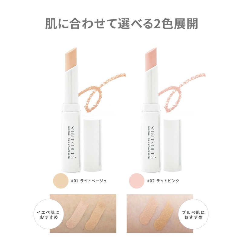 VINTORTE Mineral Silk Concealer Set with Puff Stick Spot Cover
