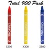 Madisi Crayons Bulk Pack, Regular Size, 3 Colors, 300 Packs,