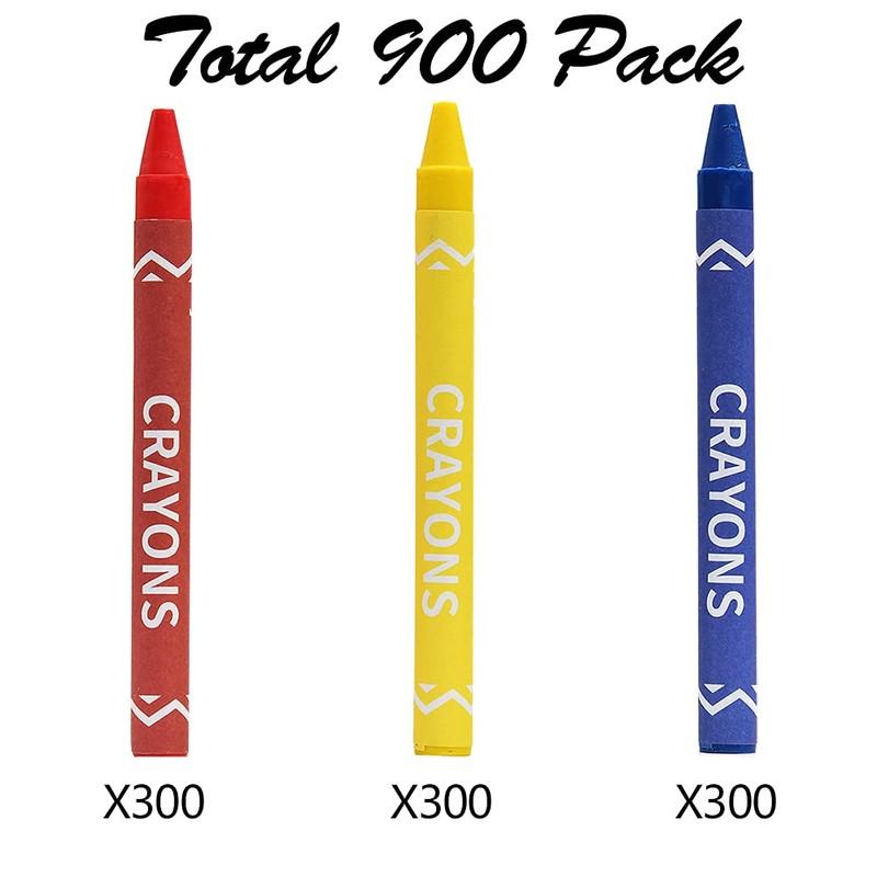 Madisi Crayons Bulk Pack, Regular Size, 3 Colors, 300 Packs,