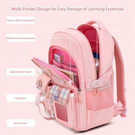 HANXIUCAO Girls Backpack with Lunch Box - Cute Kawaii Backpack Set, Water Resistant Bookbag for Elementary Middle School (School Bag+Insulated Lunch Bag+Pencil Case Purple)