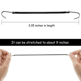 15 Pieces Ponytail Hooks Rubber Band Black Hair Hooks Ponytail Holder with Hooks Elastic Hair Styling Rubber Bands for Women Hair Styling