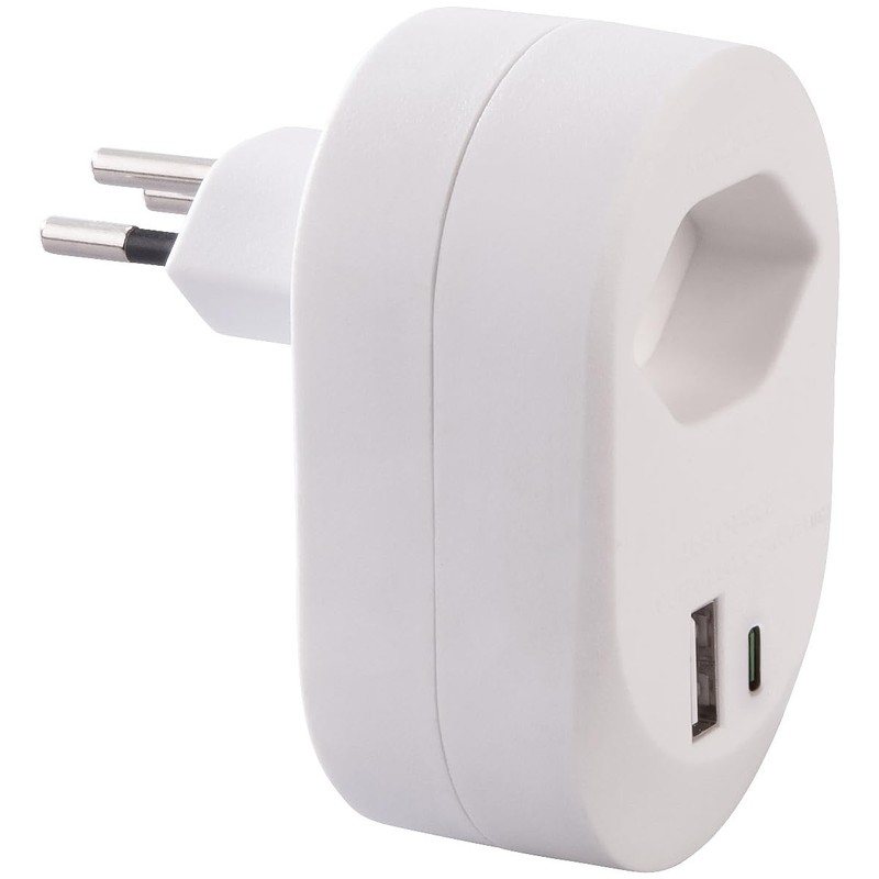 revolt 4er-Set 2in1-Steckdosen mit 230-V-Ausgang, USB-C und USB-A, 3,4 A