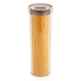 Tall Spaghetti Pasta Storage Container - 48oz Clear Pasta Holder Airtight Spaghetti Container Storage with Lid for Kitchen Pantry organize Linguini Lasagna Noodle Oats Coffee beans Rice Flour Oatmeal