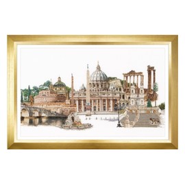 Thea Gouverneur - Counted Cross Stitch Kit - Rome Italy - Aida - 18 Count - Embroidery Kit for Adults - DMC Embroidery Threads and Other Cross Stitch Supplies Included - 499A