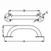 White Water Round Flange Grab Rail (78815S - 24” Overall