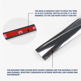 Automotive Molding Trim Black/Chrome 10FT - DIY Repair Strip,Interior/Exterior Decor for Cars,SUV,Truck Grille,Fender,Dashboard,Prevent-Scratches (15mm, Silver)