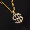Dollar Sign Pendant Chain Necklace Hip Hop Fashion Jewelry Bling