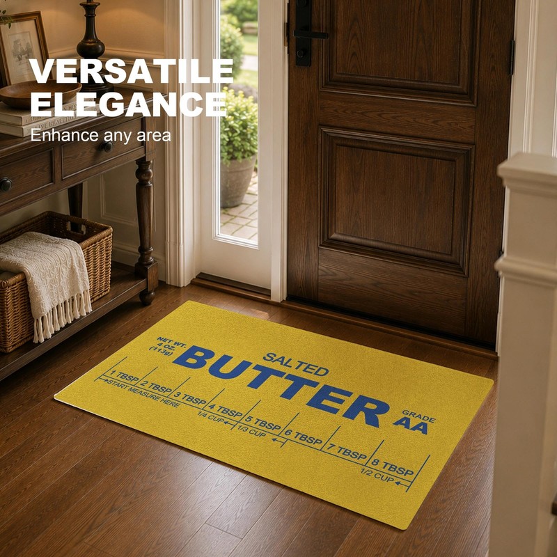 Funny Butter Kitchen Mat, Retro Baking Theme Door Mat for