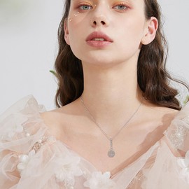 URONE Sport Necklace 925 Sterling Silver Tennis Ball and Tennis Racket Pendant Necklace Tennis Sports Gifts for Women Tennis Players Lovers