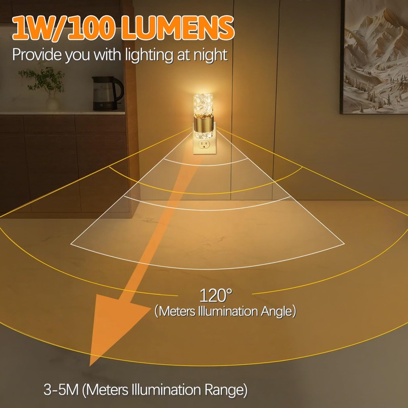 SCNNC Dimmable LED Night Light, 2 Pack Night Lights Plug