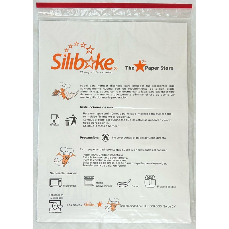 Papel Estrella siliconado - encerado parchment paper para cocinar y