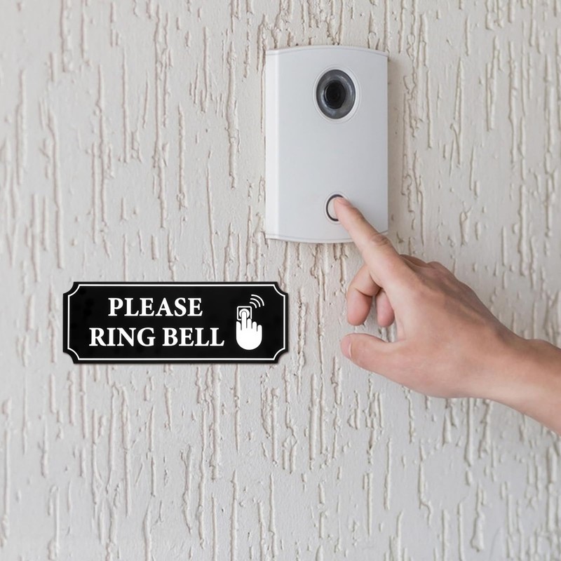 Molain 2PCS Please Ring Bell Sign, Self-Adhesive Ring Doorbell Sign