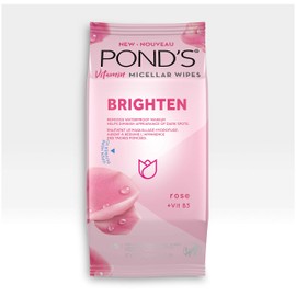 Pond's Vitamin Micellar Wipes For Dark Spots Brighten Rose Removes Waterproof Makeup 25 Wipes