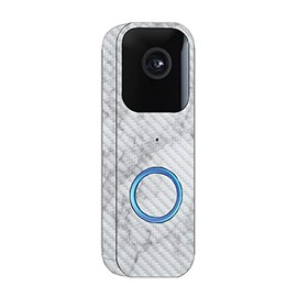 MightySkins Carbon Fiber Skin Compatible with Blink Video Doorbell - Frost Marble | Protective, Durable Textured Carbon Fiber Finish | Easy to Apply and Change Styles | Made in The USA