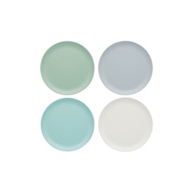 KitchenCraft Colourworks Melamine Plastic Side Plates, Classics Colours, Set of 4