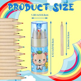 Vikmyer Pack of 16 Mini Colouring Pencils with Sharpener, Portable Colouring Pencils in Tube Drawing for Children Artists Writing Sketching Painting Classroom School Supplies (16)