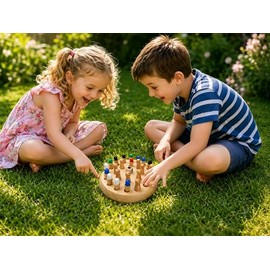 Juego de memoria de madera, juguetes Montessori, juego de mesa de ajedrez de memoria