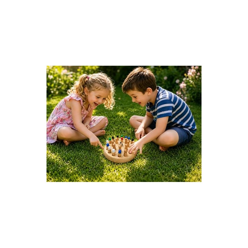 Juego de memoria de madera, juguetes Montessori, juego de mesa