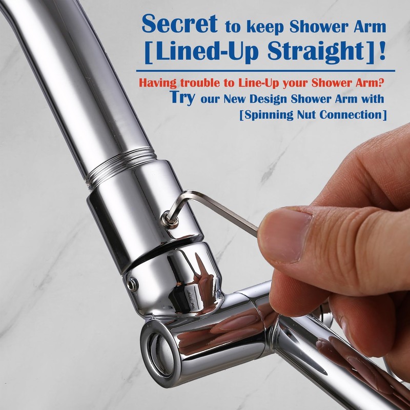 Shower Head Arm, Adjustable Shower Extension Arm for Rain Showerheads,