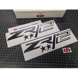 ZR2 Star Racing Decals Bedside Hash Stripe Fender Stickers (2) 12.5" Colorado Silverado 2015-2022 Select Colors: (Matte Blackout)