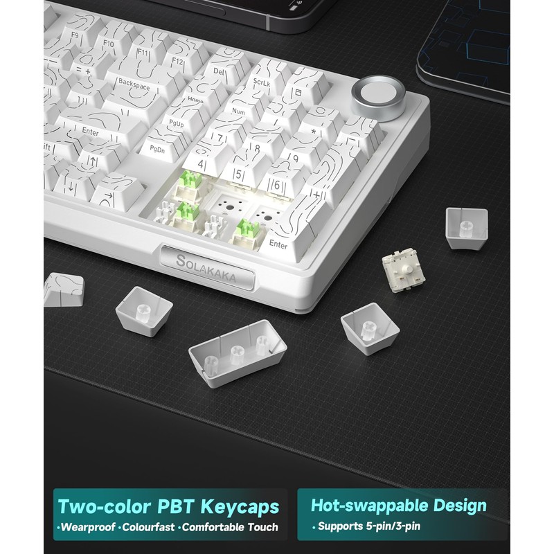 SOLAKAKA KI99 Pro 96% Wireless Mechanical Keyboard, RGB Gaming Keyboard,